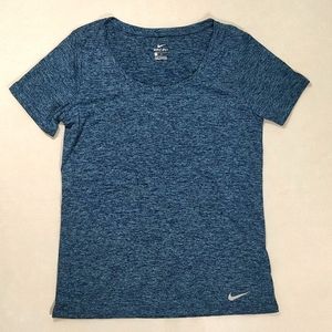 NIKE DRI FIT Blue Athletic Marled Women's Tee Med